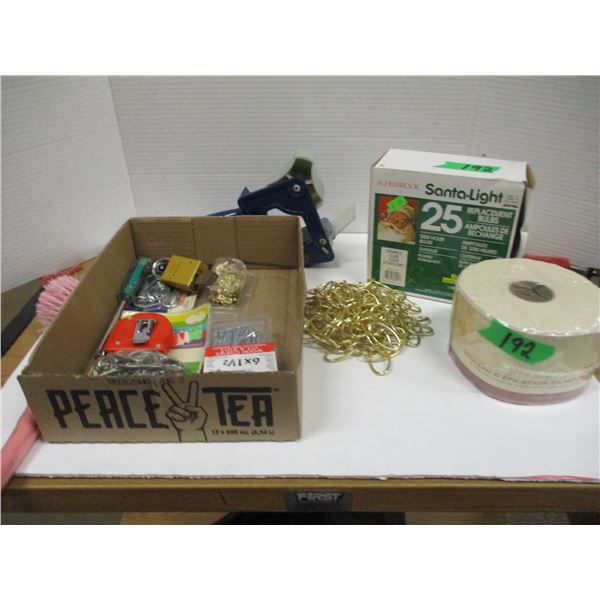 ESTATE:  CHRISTMAS LIGHT BULBS, TAPE DISPENSER, ETC