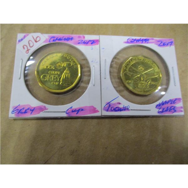 2012 CANADA GREY CUP & 2017 TORONTO MAPLE LEAFS COIN SET