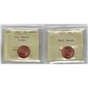 Image 1 : 1983 x 2 Canada 1¢ Near Beads MS65, Far Beads; Cameo MS64, Professional Coin Certification System
