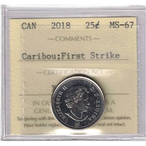 2018 25¢ First Strike ICCS MS-67
