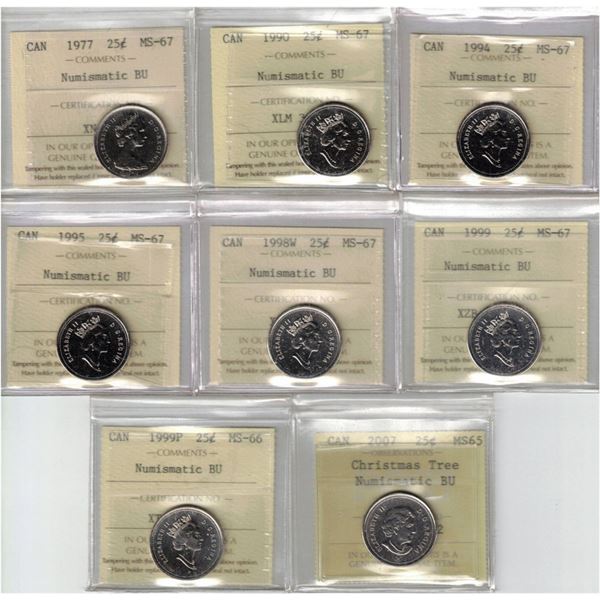 25¢ ICCS-PCCS  NBU Lot of 8 pcs