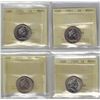 Image 1 : 1981-1983-1986-1990 5¢ PCCS MS64 4Pcs (Professional Coin Certification System)