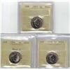 Image 1 : 1993- 1996 Near 6- 1998 5¢ PCCS MS64, 3Pcs (Professional Coin Certification System)