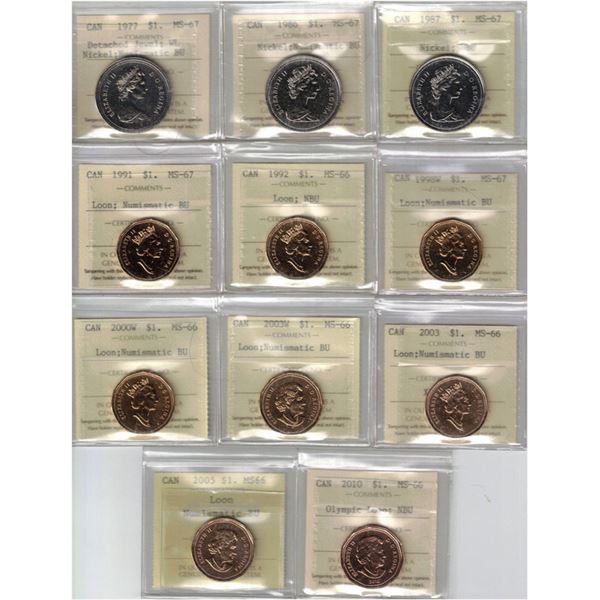 $1. ICCS-PCCS Lot of 12 pcs Professional Coin Certification System