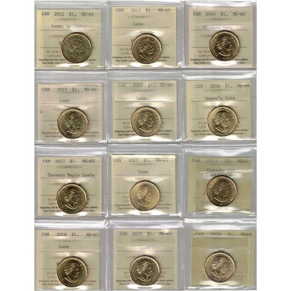 $1. ICCS-PCCS Lot of 12 pcs Professional Coin Certification System