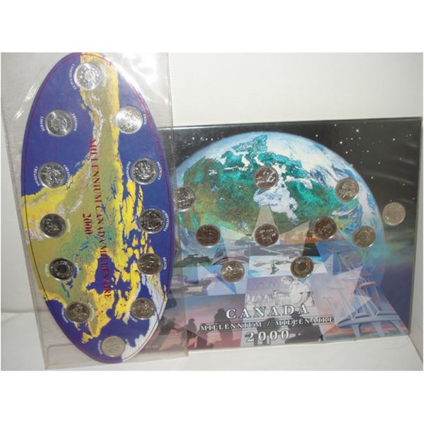2 x 2000 Millennium 25¢ Sets