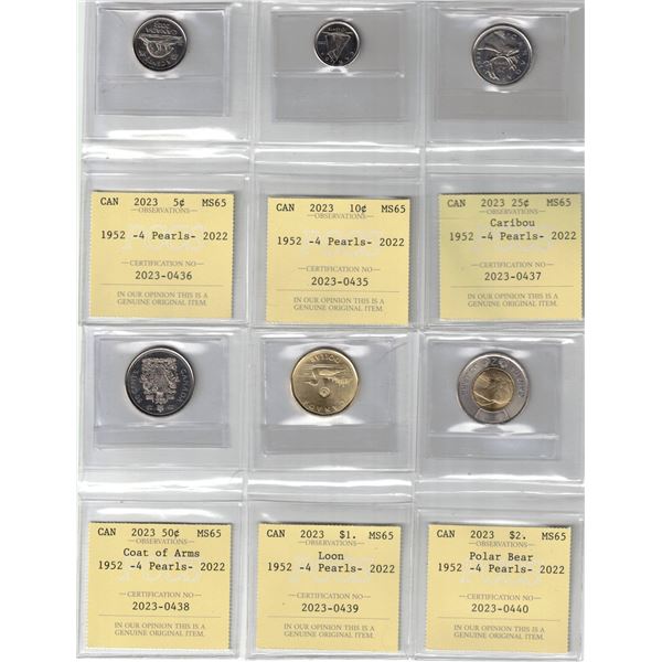 2023 Queen E 4 Pearls 5¢ 10¢ 25¢ 50¢ $1. $2. set all PCCS MS65