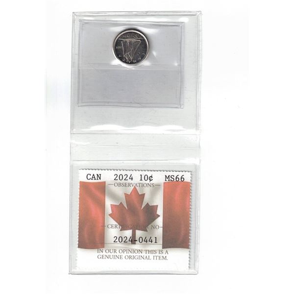 2024 Canada 10¢ Certified PCCS MS66, Professional Coin Certification System