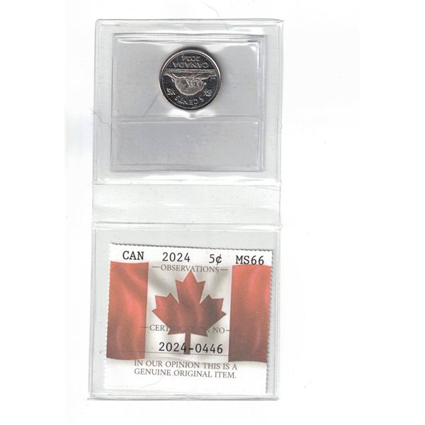 2024 Canada Label 5¢ Certified PCCS MS66, Professional Coin Certification System