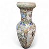 Image 2 : Large Vintage Chinese Porcelain Vase With Musicians And Flower Motifs