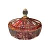 Image 2 : Vintage Lidded Cranberry Glass Dish