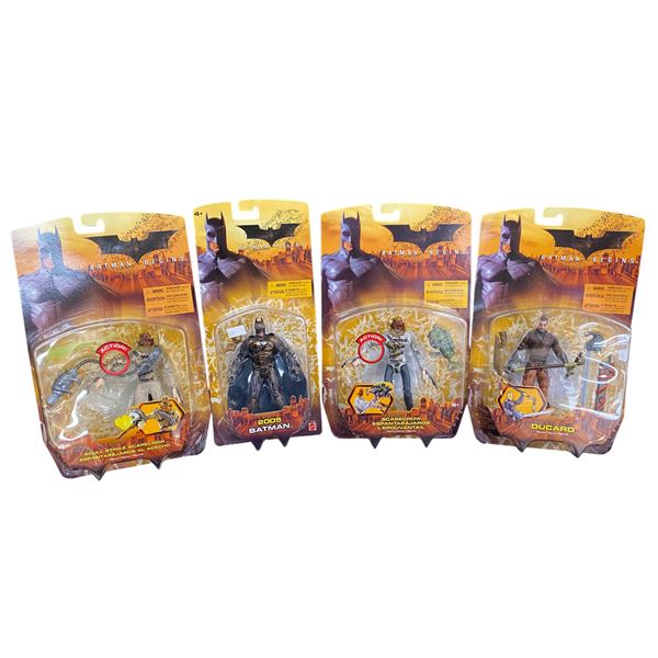 4 Batman Begins Toys In Original Blister Packs, 2005 Batman, Scarecrow & Ducard