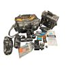 Image 1 : 2 Leather Camera Carrying Cases, 1 Full Of Camera Lenses And Accessories