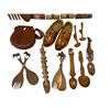 Image 2 : Box Full Of Collectibles, Carved Large Fork And Spoon, Cloggs, Croquette Mallets, Etc..