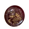 Image 2 : Red Glass Bowl & Plate With Gold Pheasants