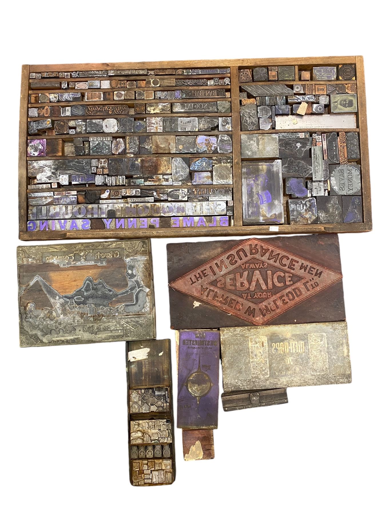 Printer Block Vintage Wooden Printer Block Tray Full Of Assorted Printers Blocks