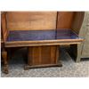 Image 2 : Vintage Coffee Table With Blue Tint Glass Top
