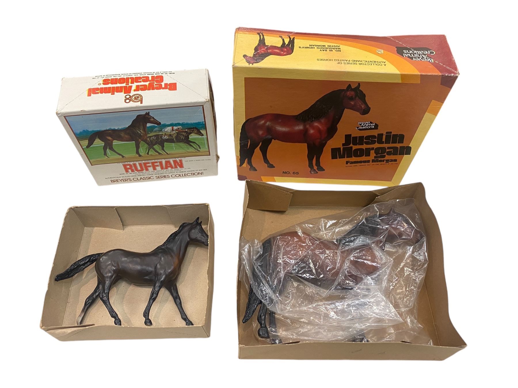 2 Vintage Breyers In Original Boxes, Ruffian & Justin Morgan