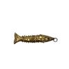 Image 2 : 14k Gold Articulating Fish Pendant (Missing 1 Stone In Eye)