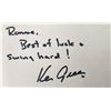 Image 1 : PGA champion  Ken Green signed note