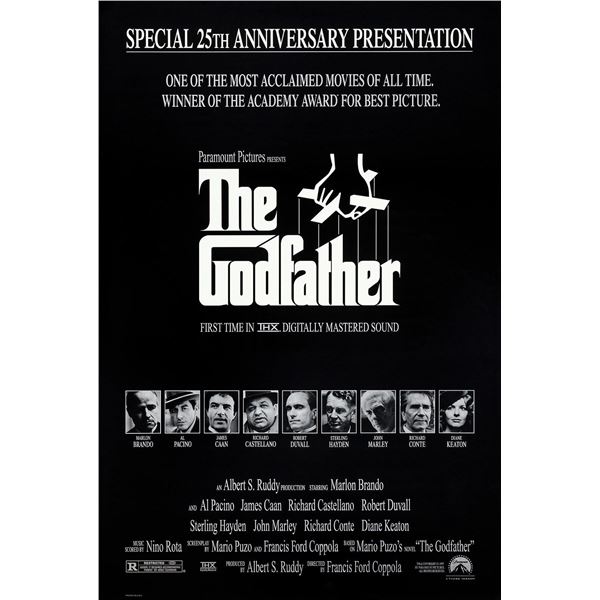 The Godfather 1972 Special 25th Anniversary Presentation Mylar original movie poster