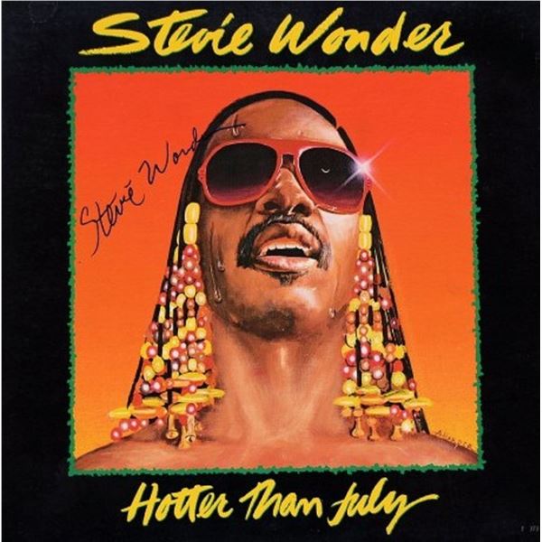 Stevie Wonder signed "Hotter Than July" album