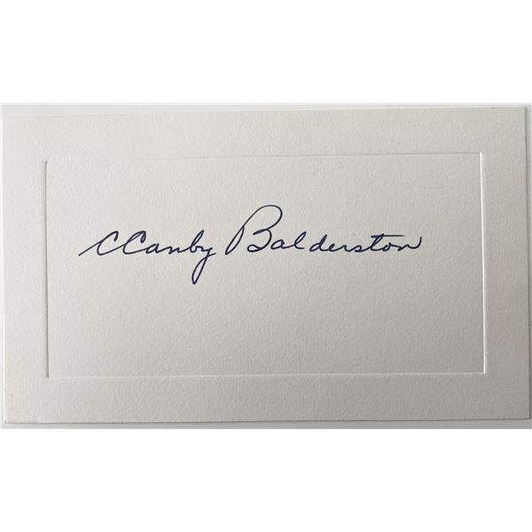 Former Vice Chair of the Federal Reserve C. Canby Balderston original signature