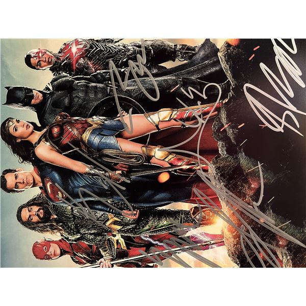 Justice League cast signed movie photo