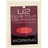 Image 1 : U2 Club Tour 2000 Los Angeles Working Backstage Pass