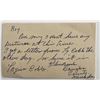 Image 1 : Baseball player Jess Doyle writen note
