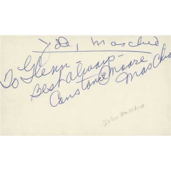Constance Moore and John Maschio signed note