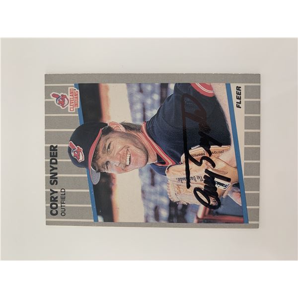 Cory Snyder signed baseball card