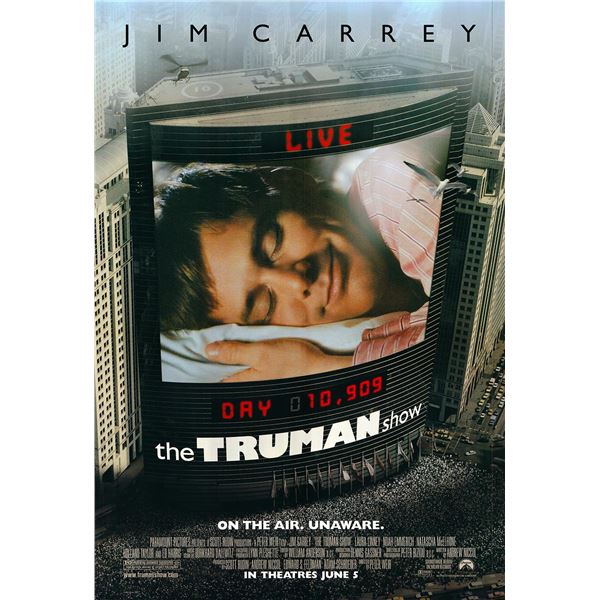 The Truman Show 1998 double-sided original teaser bus shelter poster