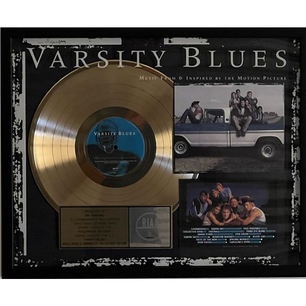 Varsity Blues RIAA award custom framed