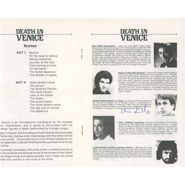 Christopher Sircello signed Death in Venice program