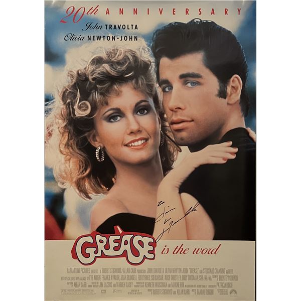 John Travolta signed 1998 Grease 20th Anniversary movie poster.