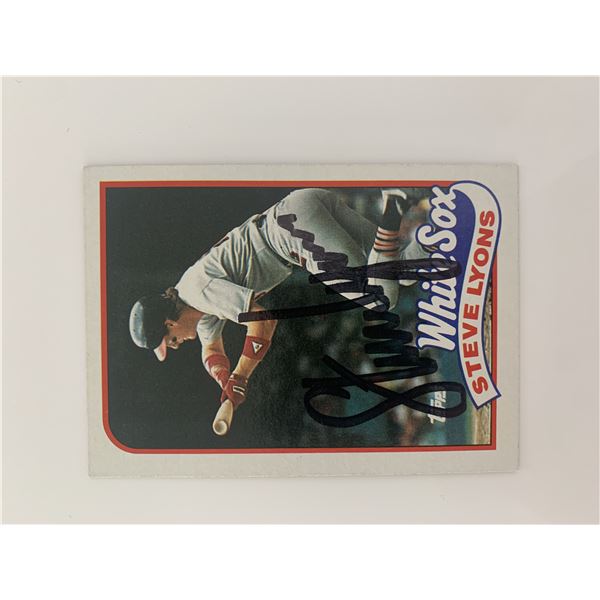 Steve Lyons signed baseball card