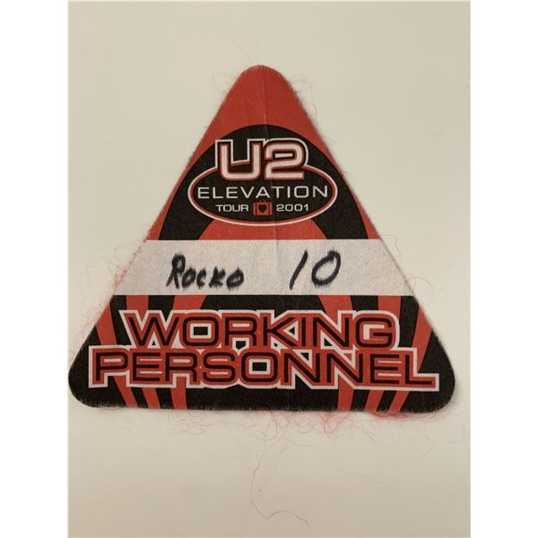 U2 Elevation Tour 2001 Working Personnel Backstage Pass
