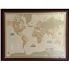 Image 1 : World Map custom framed