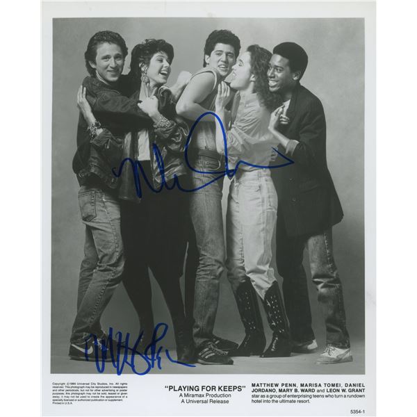 Matthew Penn and Marisa Tomei signed "Playing for Keeps" movie photo