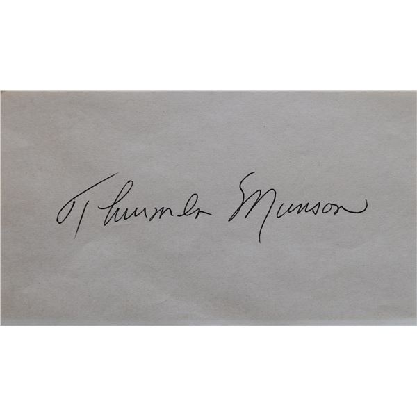 NY Yankees Thurman Munson signed slip