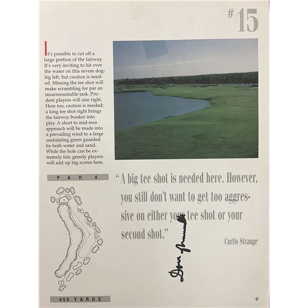 Professional golfer Dave Rummells signed magazine page