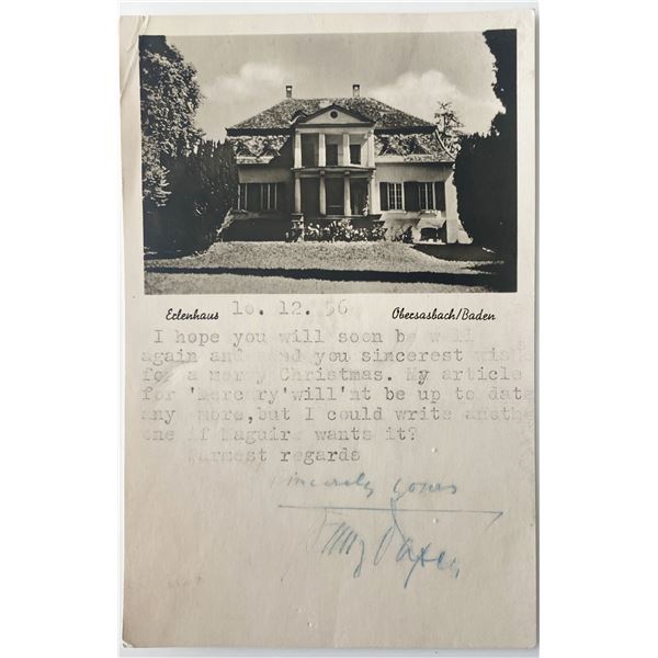 Baron Franz von Papen signed postcard