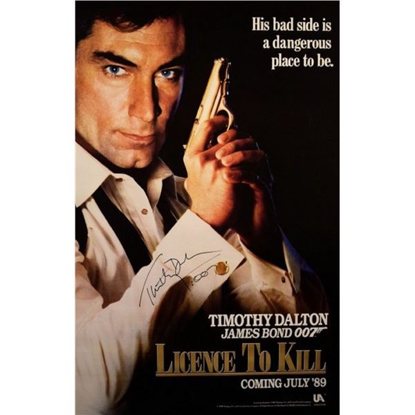 James Bond in License to Kill signed movie poster