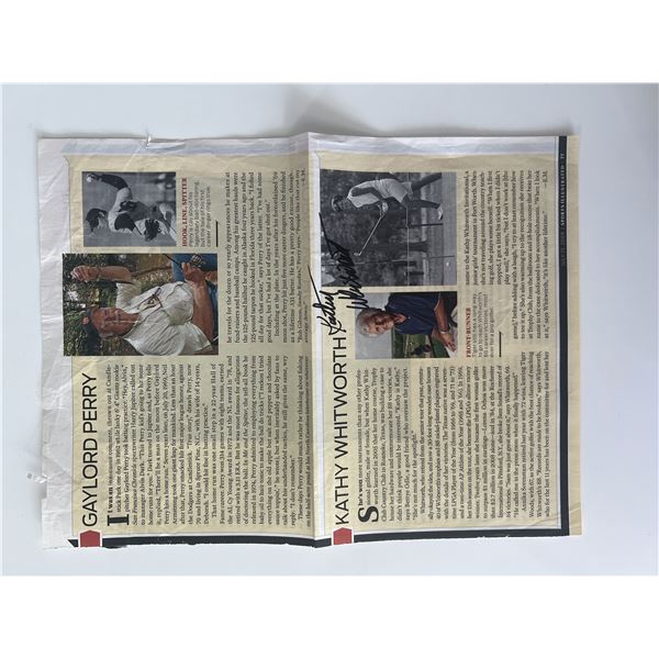 Professional Golfer Kathy Whitworth signed magazine page