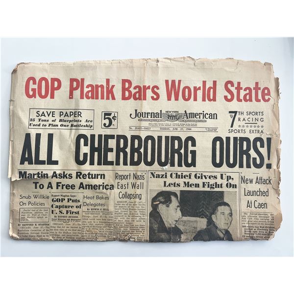 WWII 1944 New York Journal-American newspaper