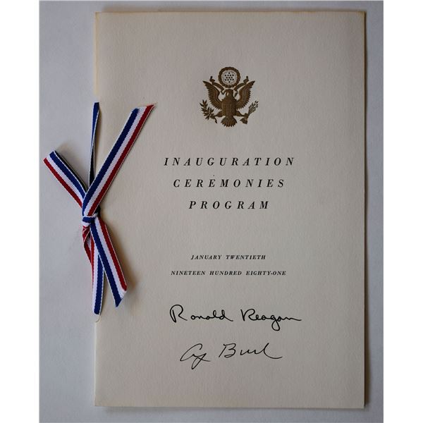 Inauguration Program signed by Ronald Reagan & George Bush.