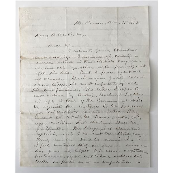 1858 signed letter