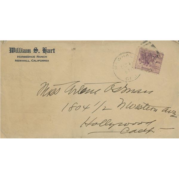William S. Hart Silent Film star hand written envelope