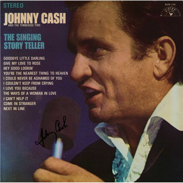 Johnny Cash The Singing Story Teller signed album